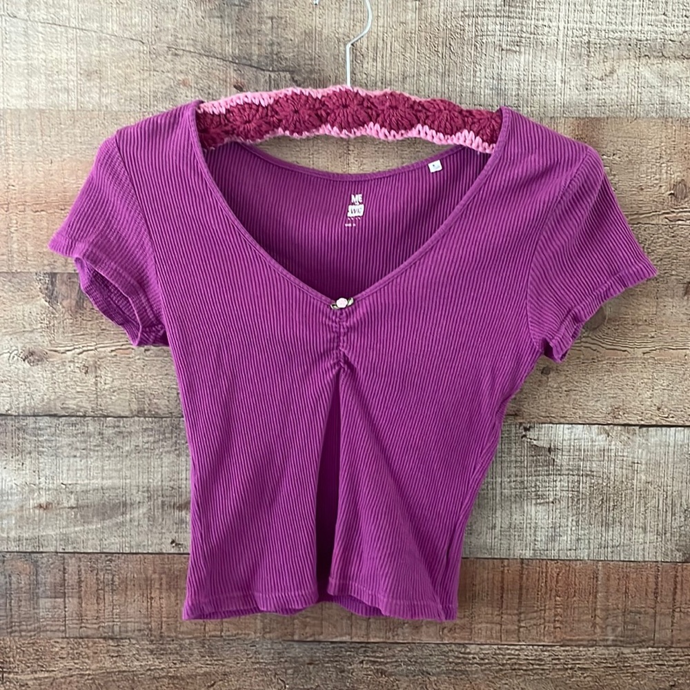 Me to We Purple Crop Top